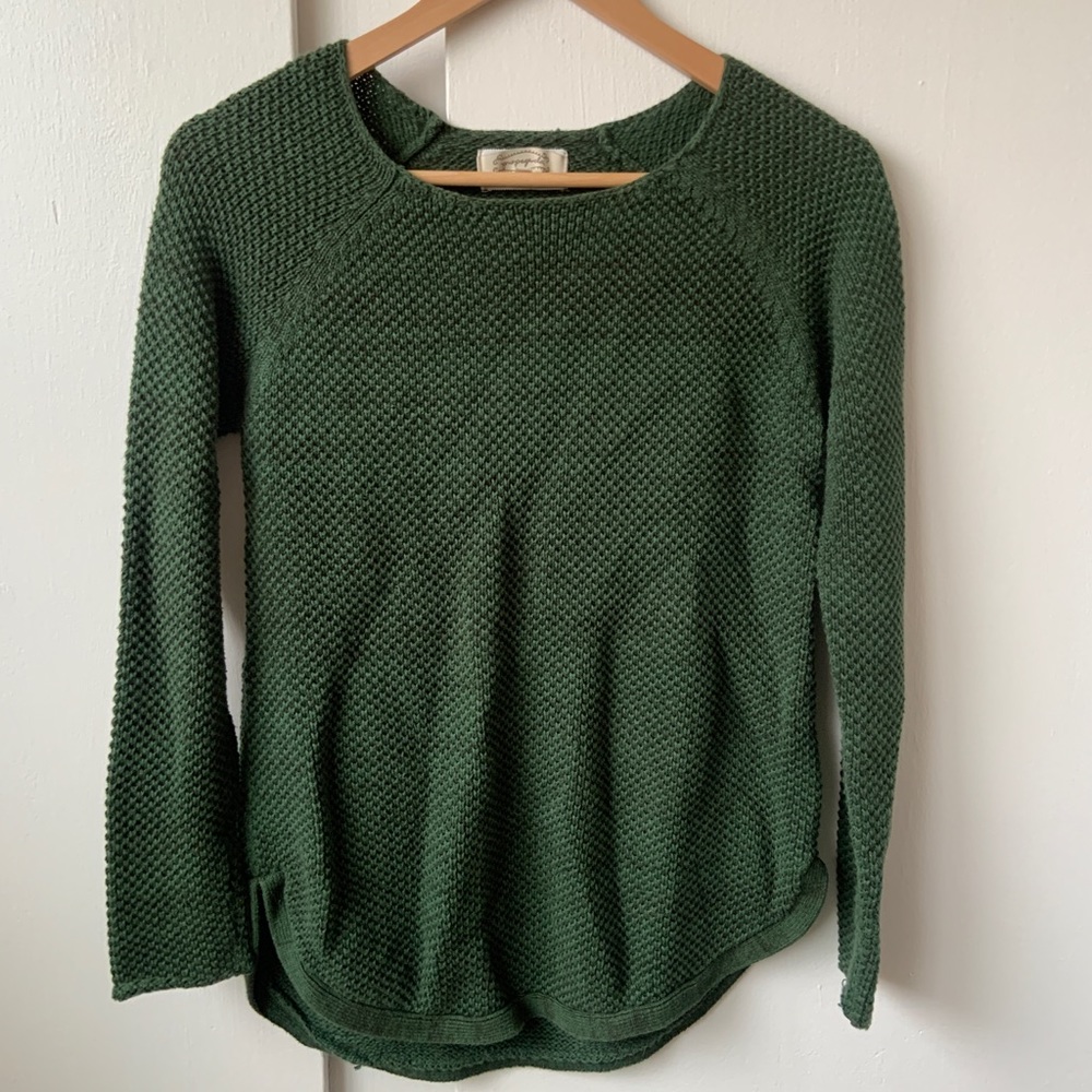 Green knit sweater